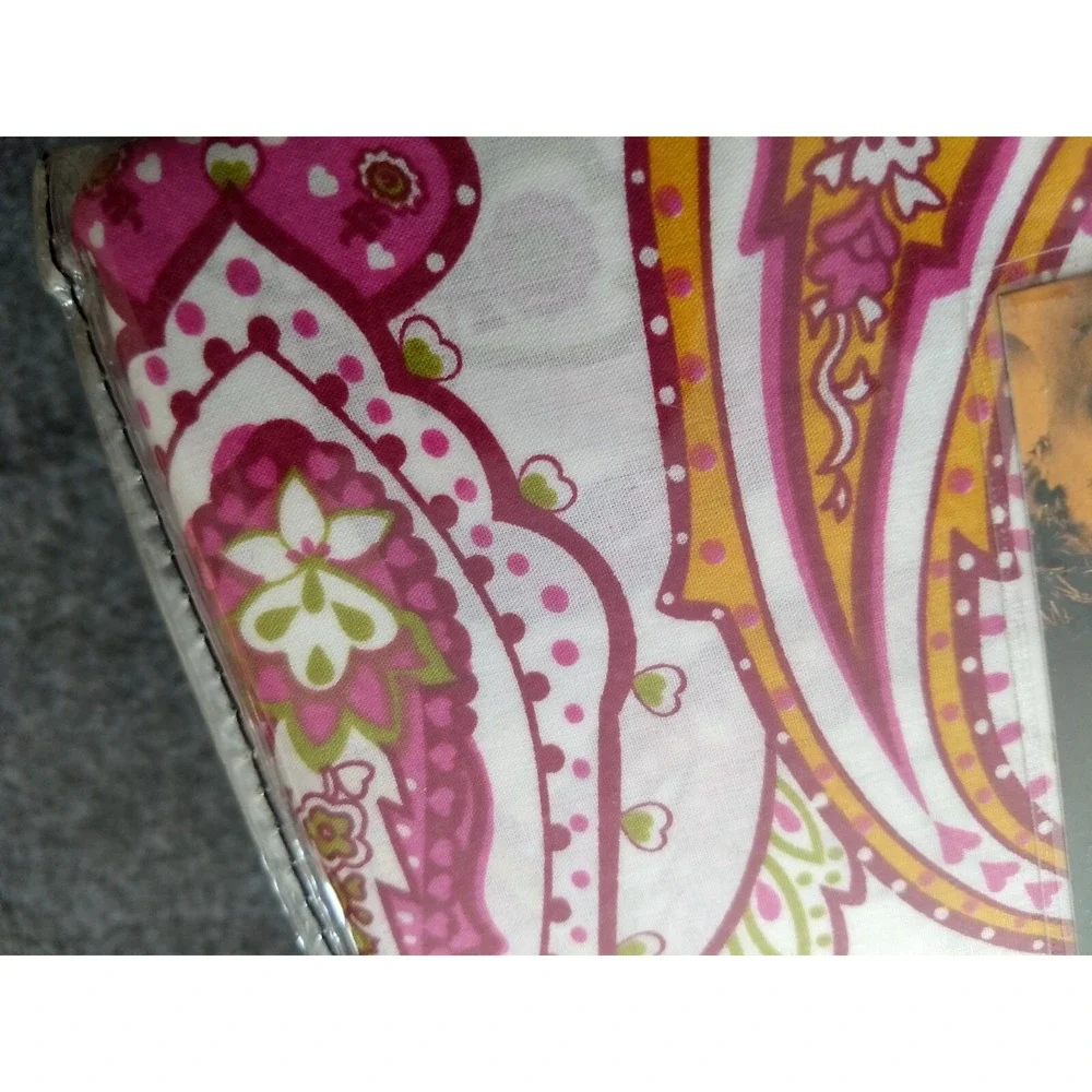 Attitude Paisley Duvet‎ Cover & Shams Set Full Queen 100% Cotton Pink White NIP
